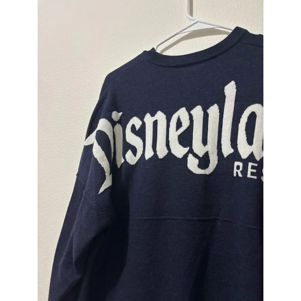 Disney Parks Spirit Jersey Sweater Women's Small Navy Disneyland Wool Blend Knit